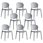 Scandinavian Armless Dining Chairs Plastic Indoor Stackable Open Back Side Chair Grey 8 Piece Set Clearhalo ' kitchen&dining_furn' 'Dining Chairs' 'Dining Tables & Seating' 'dining_chair' 'furn' 'furn_dining_chair' 'Furniture' 'furniture_dining_chair' 'Kitchen & Dining Furniture' 'kitchen' 3779481