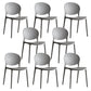 Scandinavian Armless Dining Chairs Plastic Indoor Stackable Open Back Side Chair Dark Gray 8 Piece Set Clearhalo ' kitchen&dining_furn' 'Dining Chairs' 'Dining Tables & Seating' 'dining_chair' 'furn' 'furn_dining_chair' 'Furniture' 'furniture_dining_chair' 'Kitchen & Dining Furniture' 'kitchen' 3779485