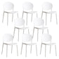 Scandinavian Armless Dining Chairs Plastic Indoor Stackable Open Back Side Chair White 8 Piece Set Clearhalo ' kitchen&dining_furn' 'Dining Chairs' 'Dining Tables & Seating' 'dining_chair' 'furn' 'furn_dining_chair' 'Furniture' 'furniture_dining_chair' 'Kitchen & Dining Furniture' 'kitchen' 3779494