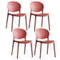 Scandinavian Armless Dining Chairs Plastic Indoor Stackable Open Back Side Chair Red 4 Piece Set Clearhalo ' kitchen&dining_furn' 'Dining Chairs' 'Dining Tables & Seating' 'dining_chair' 'furn' 'furn_dining_chair' 'Furniture' 'furniture_dining_chair' 'Kitchen & Dining Furniture' 'kitchen' 3779495