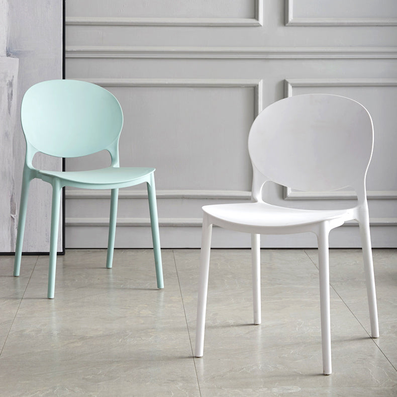 Scandinavian Armless Dining Chairs Plastic Indoor Stackable Open Back Side Chair Clearhalo ' kitchen&dining_furn' 'Dining Chairs' 'Dining Tables & Seating' 'dining_chair' 'furn' 'furn_dining_chair' 'Furniture' 'furniture_dining_chair' 'Kitchen & Dining Furniture' 'kitchen' 3779496
