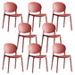 Scandinavian Armless Dining Chairs Plastic Indoor Stackable Open Back Side Chair Red 8 Piece Set Clearhalo ' kitchen&dining_furn' 'Dining Chairs' 'Dining Tables & Seating' 'dining_chair' 'furn' 'furn_dining_chair' 'Furniture' 'furniture_dining_chair' 'Kitchen & Dining Furniture' 'kitchen' 3779497