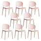 Scandinavian Armless Dining Chairs Plastic Indoor Stackable Open Back Side Chair Pink 8 Piece Set Clearhalo ' kitchen&dining_furn' 'Dining Chairs' 'Dining Tables & Seating' 'dining_chair' 'furn' 'furn_dining_chair' 'Furniture' 'furniture_dining_chair' 'Kitchen & Dining Furniture' 'kitchen' 3779501