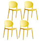 Scandinavian Armless Dining Chairs Plastic Indoor Stackable Open Back Side Chair Yellow 4 Piece Set Clearhalo ' kitchen&dining_furn' 'Dining Chairs' 'Dining Tables & Seating' 'dining_chair' 'furn' 'furn_dining_chair' 'Furniture' 'furniture_dining_chair' 'Kitchen & Dining Furniture' 'kitchen' 3779502
