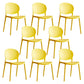 Scandinavian Armless Dining Chairs Plastic Indoor Stackable Open Back Side Chair Yellow 8 Piece Set Clearhalo ' kitchen&dining_furn' 'Dining Chairs' 'Dining Tables & Seating' 'dining_chair' 'furn' 'furn_dining_chair' 'Furniture' 'furniture_dining_chair' 'Kitchen & Dining Furniture' 'kitchen' 3779503