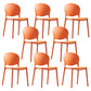 Scandinavian Armless Dining Chairs Plastic Indoor Stackable Open Back Side Chair Orange 8 Piece Set Clearhalo ' kitchen&dining_furn' 'Dining Chairs' 'Dining Tables & Seating' 'dining_chair' 'furn' 'furn_dining_chair' 'Furniture' 'furniture_dining_chair' 'Kitchen & Dining Furniture' 'kitchen' 3779505