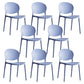 Scandinavian Armless Dining Chairs Plastic Indoor Stackable Open Back Side Chair Purple 8 Piece Set Clearhalo ' kitchen&dining_furn' 'Dining Chairs' 'Dining Tables & Seating' 'dining_chair' 'furn' 'furn_dining_chair' 'Furniture' 'furniture_dining_chair' 'Kitchen & Dining Furniture' 'kitchen' 3779511