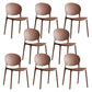 Scandinavian Armless Dining Chairs Plastic Indoor Stackable Open Back Side Chair Coffee 8 Piece Set Clearhalo ' kitchen&dining_furn' 'Dining Chairs' 'Dining Tables & Seating' 'dining_chair' 'furn' 'furn_dining_chair' 'Furniture' 'furniture_dining_chair' 'Kitchen & Dining Furniture' 'kitchen' 3779515