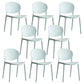 Scandinavian Armless Dining Chairs Plastic Indoor Stackable Open Back Side Chair Lake Blue 8 Piece Set Clearhalo ' kitchen&dining_furn' 'Dining Chairs' 'Dining Tables & Seating' 'dining_chair' 'furn' 'furn_dining_chair' 'Furniture' 'furniture_dining_chair' 'Kitchen & Dining Furniture' 'kitchen' 3779517