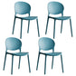 Scandinavian Armless Dining Chairs Plastic Indoor Stackable Open Back Side Chair Peacock Blue 4 Piece Set Clearhalo ' kitchen&dining_furn' 'Dining Chairs' 'Dining Tables & Seating' 'dining_chair' 'furn' 'furn_dining_chair' 'Furniture' 'furniture_dining_chair' 'Kitchen & Dining Furniture' 'kitchen' 3779518
