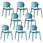 Scandinavian Armless Dining Chairs Plastic Indoor Stackable Open Back Side Chair Peacock Blue 8 Piece Set Clearhalo ' kitchen&dining_furn' 'Dining Chairs' 'Dining Tables & Seating' 'dining_chair' 'furn' 'furn_dining_chair' 'Furniture' 'furniture_dining_chair' 'Kitchen & Dining Furniture' 'kitchen' 3779519