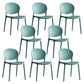 Scandinavian Armless Dining Chairs Plastic Indoor Stackable Open Back Side Chair Blackish Green 8 Piece Set Clearhalo ' kitchen&dining_furn' 'Dining Chairs' 'Dining Tables & Seating' 'dining_chair' 'furn' 'furn_dining_chair' 'Furniture' 'furniture_dining_chair' 'Kitchen & Dining Furniture' 'kitchen' 3779521