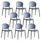 Scandinavian Armless Dining Chairs Plastic Indoor Stackable Open Back Side Chair Gray Blue 8 Piece Set Clearhalo ' kitchen&dining_furn' 'Dining Chairs' 'Dining Tables & Seating' 'dining_chair' 'furn' 'furn_dining_chair' 'Furniture' 'furniture_dining_chair' 'Kitchen & Dining Furniture' 'kitchen' 3779523