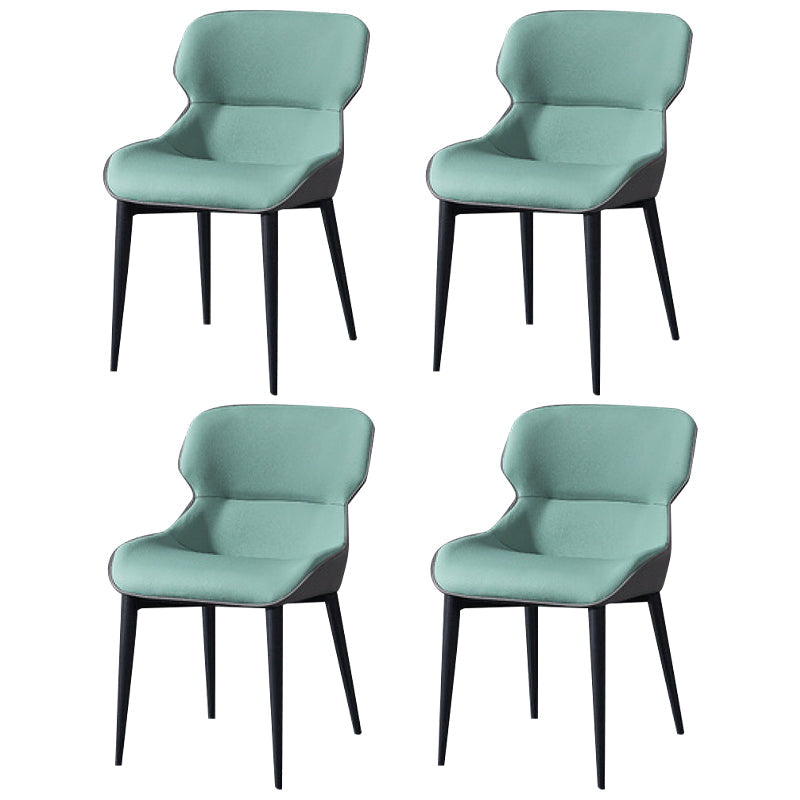 European Glam Style Metal Chair Set Wingback Side Dining Room Kitchen Chairs Light Green 4 Piece Set Clearhalo ' kitchen&dining_furn' 'Dining Chairs' 'Dining Tables & Seating' 'dining_chair' 'furn' 'furn_dining_chair' 'Furniture' 'furniture_dining_chair' 'Kitchen & Dining Furniture' 'kitchen' 3779525