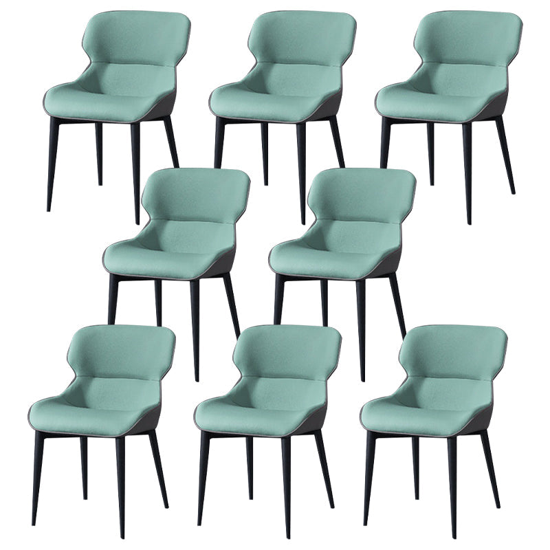 European Glam Style Metal Chair Set Wingback Side Dining Room Kitchen Chairs Light Green 8 Piece Set Clearhalo ' kitchen&dining_furn' 'Dining Chairs' 'Dining Tables & Seating' 'dining_chair' 'furn' 'furn_dining_chair' 'Furniture' 'furniture_dining_chair' 'Kitchen & Dining Furniture' 'kitchen' 3779526