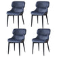 European Glam Style Metal Chair Set Wingback Side Dining Room Kitchen Chairs Dark Blue 4 Piece Set Clearhalo ' kitchen&dining_furn' 'Dining Chairs' 'Dining Tables & Seating' 'dining_chair' 'furn' 'furn_dining_chair' 'Furniture' 'furniture_dining_chair' 'Kitchen & Dining Furniture' 'kitchen' 3779533