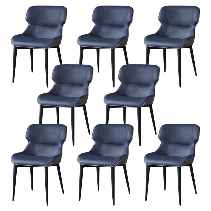 European Glam Style Metal Chair Set Wingback Side Dining Room Kitchen Chairs Dark Blue 8 Piece Set Clearhalo ' kitchen&dining_furn' 'Dining Chairs' 'Dining Tables & Seating' 'dining_chair' 'furn' 'furn_dining_chair' 'Furniture' 'furniture_dining_chair' 'Kitchen & Dining Furniture' 'kitchen' 3779535