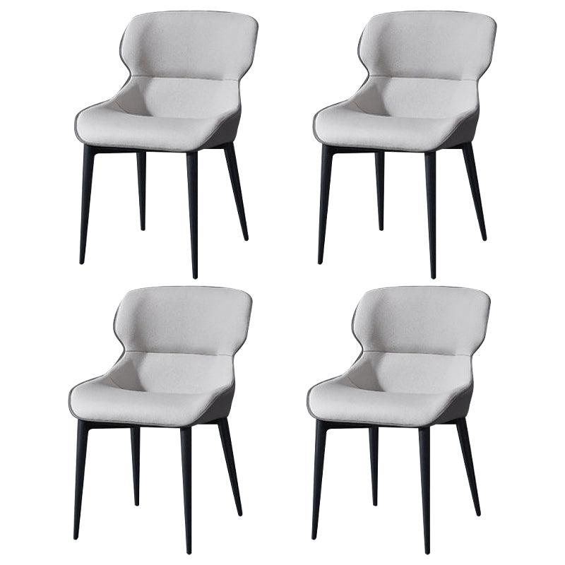 European Glam Style Metal Chair Set Wingback Side Dining Room Kitchen Chairs Cream Gray 4 Piece Set Clearhalo ' kitchen&dining_furn' 'Dining Chairs' 'Dining Tables & Seating' 'dining_chair' 'furn' 'furn_dining_chair' 'Furniture' 'furniture_dining_chair' 'Kitchen & Dining Furniture' 'kitchen' 3779537