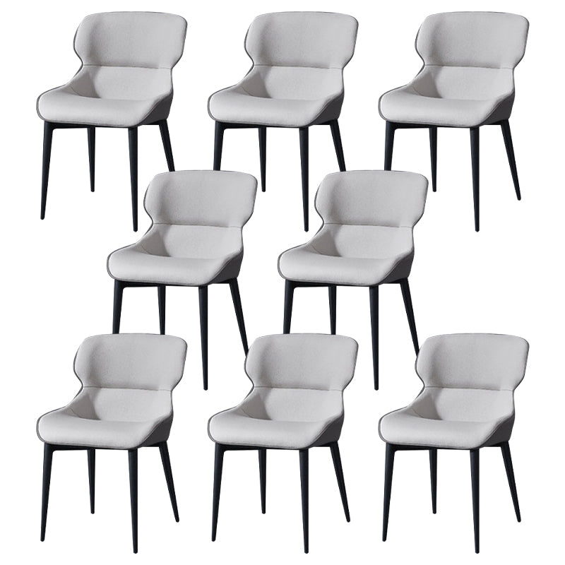 European Glam Style Metal Chair Set Wingback Side Dining Room Kitchen Chairs Cream Gray 8 Piece Set Clearhalo ' kitchen&dining_furn' 'Dining Chairs' 'Dining Tables & Seating' 'dining_chair' 'furn' 'furn_dining_chair' 'Furniture' 'furniture_dining_chair' 'Kitchen & Dining Furniture' 'kitchen' 3779539