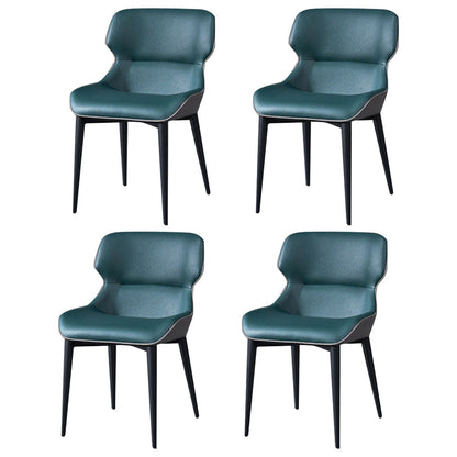 European Glam Style Metal Chair Set Wingback Side Dining Room Kitchen Chairs Blackish Green 4 Piece Set Clearhalo ' kitchen&dining_furn' 'Dining Chairs' 'Dining Tables & Seating' 'dining_chair' 'furn' 'furn_dining_chair' 'Furniture' 'furniture_dining_chair' 'Kitchen & Dining Furniture' 'kitchen' 3779541