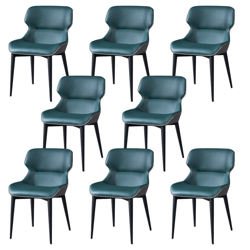 European Glam Style Metal Chair Set Wingback Side Dining Room Kitchen Chairs Blackish Green 8 Piece Set Clearhalo ' kitchen&dining_furn' 'Dining Chairs' 'Dining Tables & Seating' 'dining_chair' 'furn' 'furn_dining_chair' 'Furniture' 'furniture_dining_chair' 'Kitchen & Dining Furniture' 'kitchen' 3779543