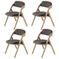 Home Scandinavian Side Chair Upholstered Open Back Wood Folding Dining Room Chair Brown Beige Set of 4 Clearhalo ' kitchen&dining_furn' 'Dining Chairs' 'Dining Tables & Seating' 'dining_chair' 'Furniture' 'furniture_dining_chair' 'Kitchen & Dining Furniture' 'kitchen' 3779553