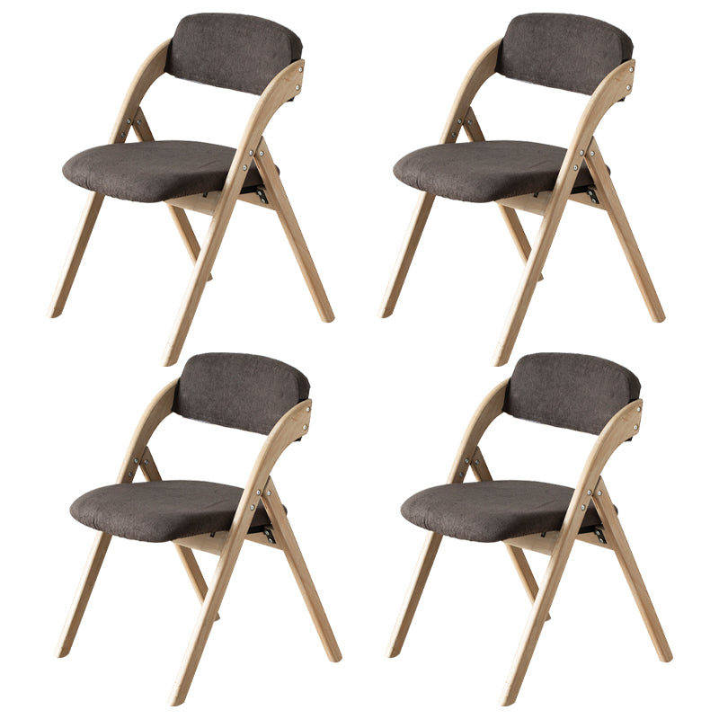 Home Scandinavian Side Chair Upholstered Open Back Wood Folding Dining Room Chair Brown Beige Set of 4 Clearhalo ' kitchen&dining_furn' 'Dining Chairs' 'Dining Tables & Seating' 'dining_chair' 'Furniture' 'furniture_dining_chair' 'Kitchen & Dining Furniture' 'kitchen' 3779553