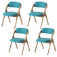 Home Scandinavian Side Chair Upholstered Open Back Wood Folding Dining Room Chair Blue Beige Set of 4 Clearhalo ' kitchen&dining_furn' 'Dining Chairs' 'Dining Tables & Seating' 'dining_chair' 'Furniture' 'furniture_dining_chair' 'Kitchen & Dining Furniture' 'kitchen' 3779558