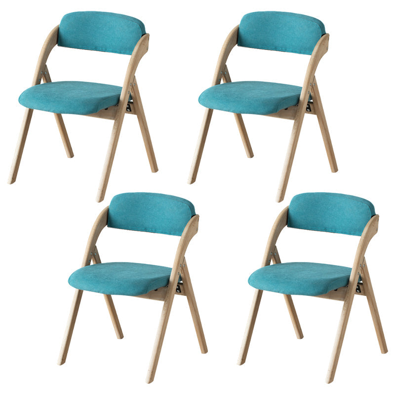 Home Scandinavian Side Chair Upholstered Open Back Wood Folding Dining Room Chair Blue Beige Set of 4 Clearhalo ' kitchen&dining_furn' 'Dining Chairs' 'Dining Tables & Seating' 'dining_chair' 'Furniture' 'furniture_dining_chair' 'Kitchen & Dining Furniture' 'kitchen' 3779558