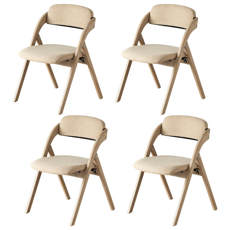 Home Scandinavian Side Chair Upholstered Open Back Wood Folding Dining Room Chair Khaki Beige Set of 4 Clearhalo ' kitchen&dining_furn' 'Dining Chairs' 'Dining Tables & Seating' 'dining_chair' 'Furniture' 'furniture_dining_chair' 'Kitchen & Dining Furniture' 'kitchen' 3779571