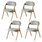 Home Scandinavian Side Chair Upholstered Open Back Wood Folding Dining Room Chair Smoke Gray Beige Set of 4 Clearhalo ' kitchen&dining_furn' 'Dining Chairs' 'Dining Tables & Seating' 'dining_chair' 'Furniture' 'furniture_dining_chair' 'Kitchen & Dining Furniture' 'kitchen' 3779579