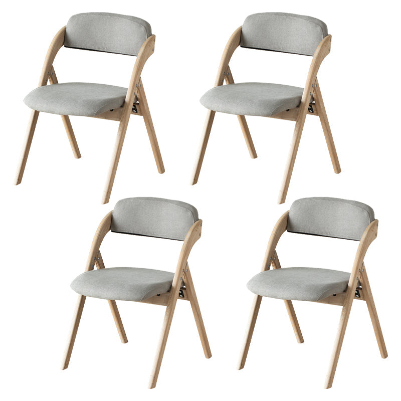 Home Scandinavian Side Chair Upholstered Open Back Wood Folding Dining Room Chair Smoke Gray Beige Set of 4 Clearhalo ' kitchen&dining_furn' 'Dining Chairs' 'Dining Tables & Seating' 'dining_chair' 'Furniture' 'furniture_dining_chair' 'Kitchen & Dining Furniture' 'kitchen' 3779579