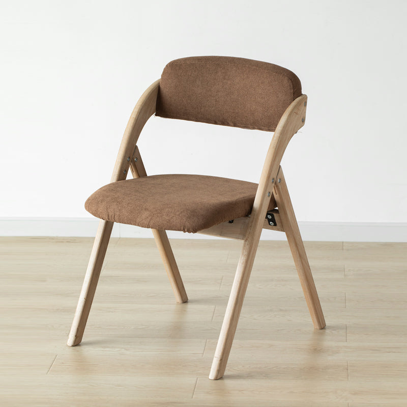 Home Scandinavian Side Chair Upholstered Open Back Wood Folding Dining Room Chair Coffee Beige 1 Piece Clearhalo ' kitchen&dining_furn' 'Dining Chairs' 'Dining Tables & Seating' 'dining_chair' 'Furniture' 'furniture_dining_chair' 'Kitchen & Dining Furniture' 'kitchen' 3779580