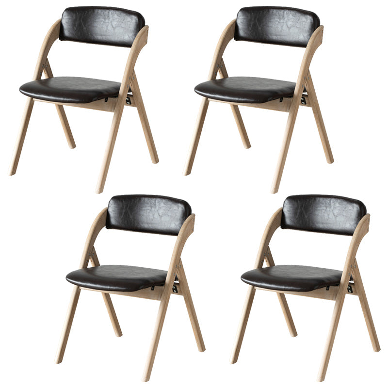 Home Scandinavian Side Chair Upholstered Open Back Wood Folding Dining Room Chair Dark Brown Beige Set of 4 Clearhalo ' kitchen&dining_furn' 'Dining Chairs' 'Dining Tables & Seating' 'dining_chair' 'Furniture' 'furniture_dining_chair' 'Kitchen & Dining Furniture' 'kitchen' 3779585