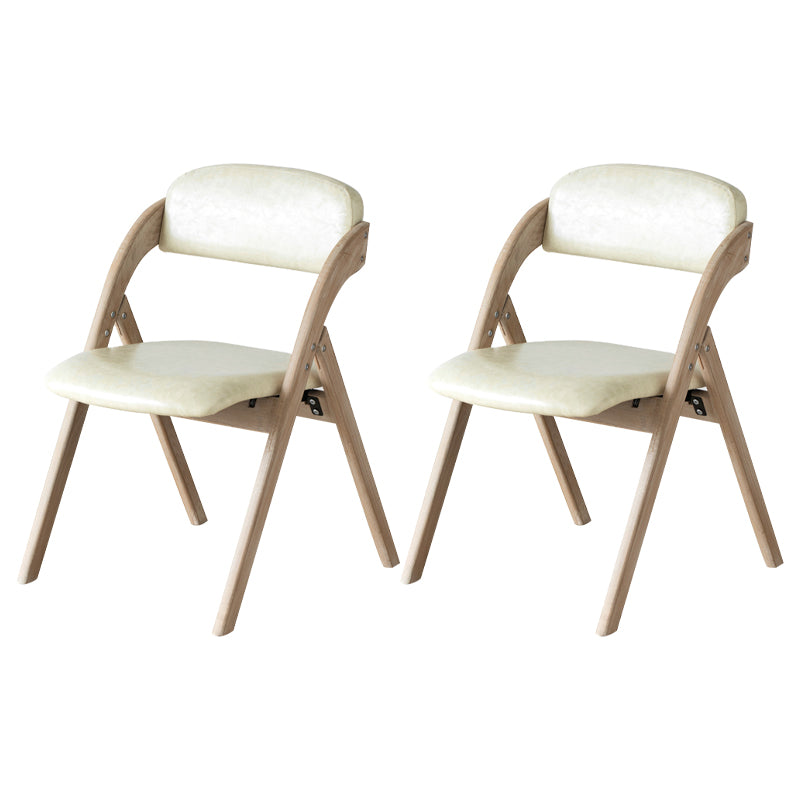 Home Scandinavian Side Chair Upholstered Open Back Wood Folding Dining Room Chair Off-White Beige Set of 2 Clearhalo ' kitchen&dining_furn' 'Dining Chairs' 'Dining Tables & Seating' 'dining_chair' 'Furniture' 'furniture_dining_chair' 'Kitchen & Dining Furniture' 'kitchen' 3779587