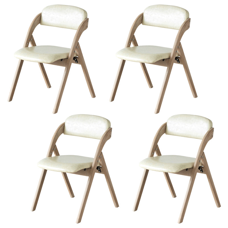 Home Scandinavian Side Chair Upholstered Open Back Wood Folding Dining Room Chair Off-White Beige Set of 4 Clearhalo ' kitchen&dining_furn' 'Dining Chairs' 'Dining Tables & Seating' 'dining_chair' 'Furniture' 'furniture_dining_chair' 'Kitchen & Dining Furniture' 'kitchen' 3779588