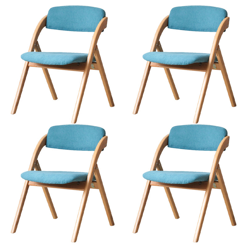 Home Scandinavian Side Chair Upholstered Open Back Wood Folding Dining Room Chair Blue Natural Wood Set of 4 Clearhalo ' kitchen&dining_furn' 'Dining Chairs' 'Dining Tables & Seating' 'dining_chair' 'Furniture' 'furniture_dining_chair' 'Kitchen & Dining Furniture' 'kitchen' 3779594