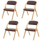 Home Scandinavian Side Chair Upholstered Open Back Wood Folding Dining Room Chair Coffee Natural Wood Set of 4 Clearhalo ' kitchen&dining_furn' 'Dining Chairs' 'Dining Tables & Seating' 'dining_chair' 'Furniture' 'furniture_dining_chair' 'Kitchen & Dining Furniture' 'kitchen' 3779609