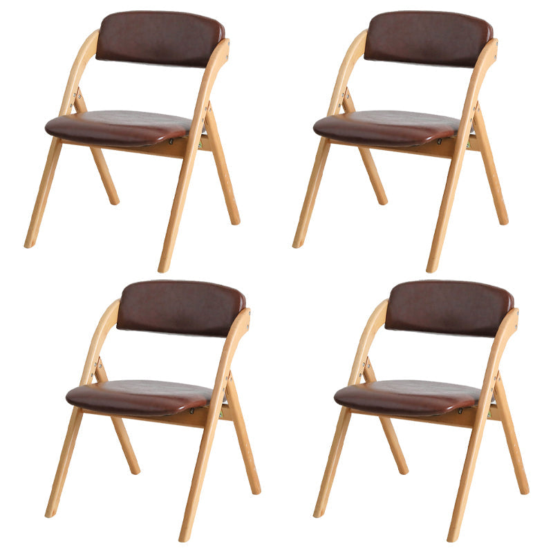 Home Scandinavian Side Chair Upholstered Open Back Wood Folding Dining Room Chair Coffee Natural Wood Set of 4 Clearhalo ' kitchen&dining_furn' 'Dining Chairs' 'Dining Tables & Seating' 'dining_chair' 'Furniture' 'furniture_dining_chair' 'Kitchen & Dining Furniture' 'kitchen' 3779609