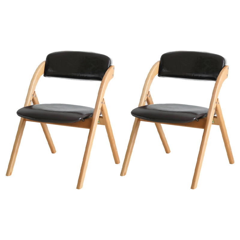 Home Scandinavian Side Chair Upholstered Open Back Wood Folding Dining Room Chair Dark Brown Natural Wood Set of 2 Clearhalo ' kitchen&dining_furn' 'Dining Chairs' 'Dining Tables & Seating' 'dining_chair' 'Furniture' 'furniture_dining_chair' 'Kitchen & Dining Furniture' 'kitchen' 3779611