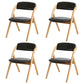 Home Scandinavian Side Chair Upholstered Open Back Wood Folding Dining Room Chair Dark Brown Natural Wood Set of 4 Clearhalo ' kitchen&dining_furn' 'Dining Chairs' 'Dining Tables & Seating' 'dining_chair' 'Furniture' 'furniture_dining_chair' 'Kitchen & Dining Furniture' 'kitchen' 3779612