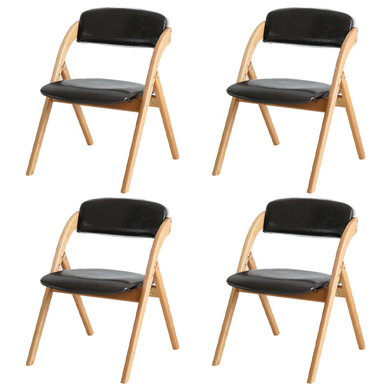 Home Scandinavian Side Chair Upholstered Open Back Wood Folding Dining Room Chair Dark Brown Natural Wood Set of 4 Clearhalo ' kitchen&dining_furn' 'Dining Chairs' 'Dining Tables & Seating' 'dining_chair' 'Furniture' 'furniture_dining_chair' 'Kitchen & Dining Furniture' 'kitchen' 3779612