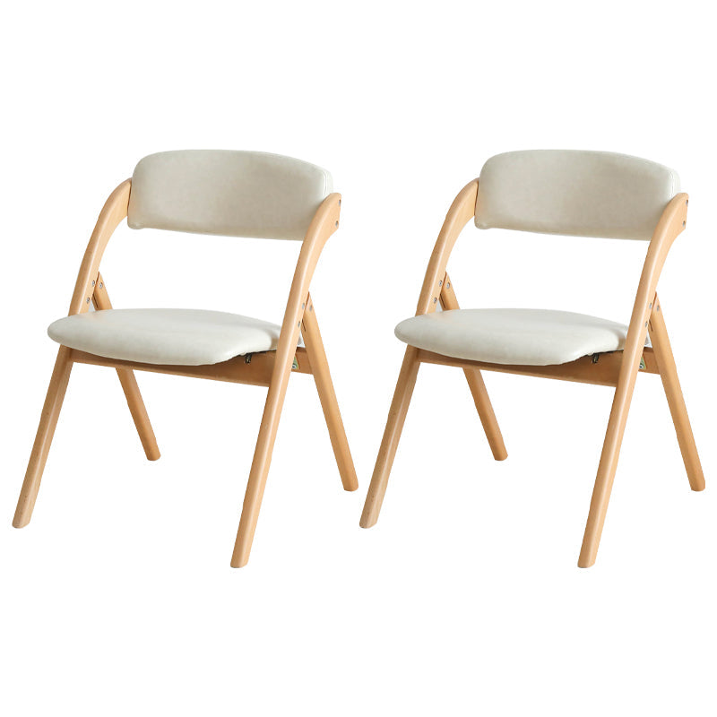 Home Scandinavian Side Chair Upholstered Open Back Wood Folding Dining Room Chair Off-White Natural Wood Set of 2 Clearhalo ' kitchen&dining_furn' 'Dining Chairs' 'Dining Tables & Seating' 'dining_chair' 'Furniture' 'furniture_dining_chair' 'Kitchen & Dining Furniture' 'kitchen' 3779614