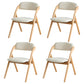 Home Scandinavian Side Chair Upholstered Open Back Wood Folding Dining Room Chair Off-White Natural Wood Set of 4 Clearhalo ' kitchen&dining_furn' 'Dining Chairs' 'Dining Tables & Seating' 'dining_chair' 'Furniture' 'furniture_dining_chair' 'Kitchen & Dining Furniture' 'kitchen' 3779615