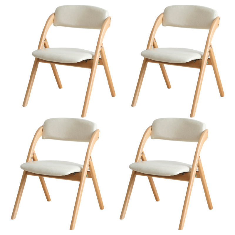 Home Scandinavian Side Chair Upholstered Open Back Wood Folding Dining Room Chair Off-White Natural Wood Set of 4 Clearhalo ' kitchen&dining_furn' 'Dining Chairs' 'Dining Tables & Seating' 'dining_chair' 'Furniture' 'furniture_dining_chair' 'Kitchen & Dining Furniture' 'kitchen' 3779615