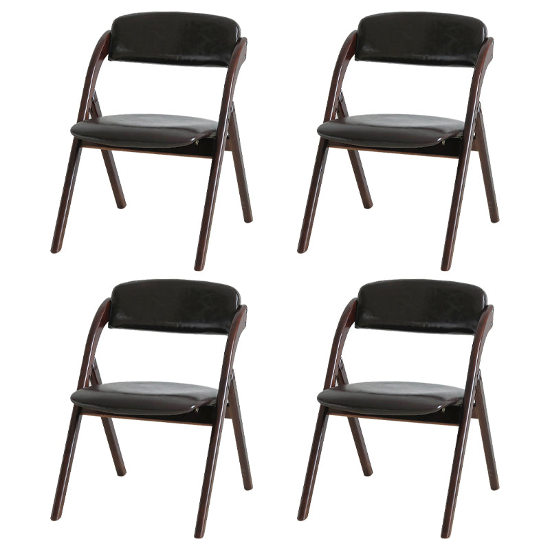 Home Scandinavian Side Chair Upholstered Open Back Wood Folding Dining Room Chair Dark Brown Walnut Set of 4 Clearhalo ' kitchen&dining_furn' 'Dining Chairs' 'Dining Tables & Seating' 'dining_chair' 'Furniture' 'furniture_dining_chair' 'Kitchen & Dining Furniture' 'kitchen' 3779633