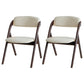 Home Scandinavian Side Chair Upholstered Open Back Wood Folding Dining Room Chair Off-White Walnut Set of 2 Clearhalo ' kitchen&dining_furn' 'Dining Chairs' 'Dining Tables & Seating' 'dining_chair' 'Furniture' 'furniture_dining_chair' 'Kitchen & Dining Furniture' 'kitchen' 3779635