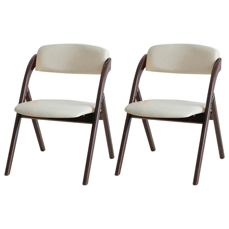 Home Scandinavian Side Chair Upholstered Open Back Wood Folding Dining Room Chair Off-White Walnut Set of 2 Clearhalo ' kitchen&dining_furn' 'Dining Chairs' 'Dining Tables & Seating' 'dining_chair' 'Furniture' 'furniture_dining_chair' 'Kitchen & Dining Furniture' 'kitchen' 3779635