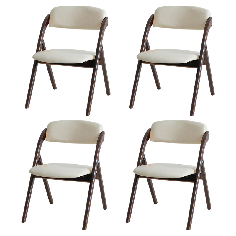 Home Scandinavian Side Chair Upholstered Open Back Wood Folding Dining Room Chair Off-White Walnut Set of 4 Clearhalo ' kitchen&dining_furn' 'Dining Chairs' 'Dining Tables & Seating' 'dining_chair' 'Furniture' 'furniture_dining_chair' 'Kitchen & Dining Furniture' 'kitchen' 3779636