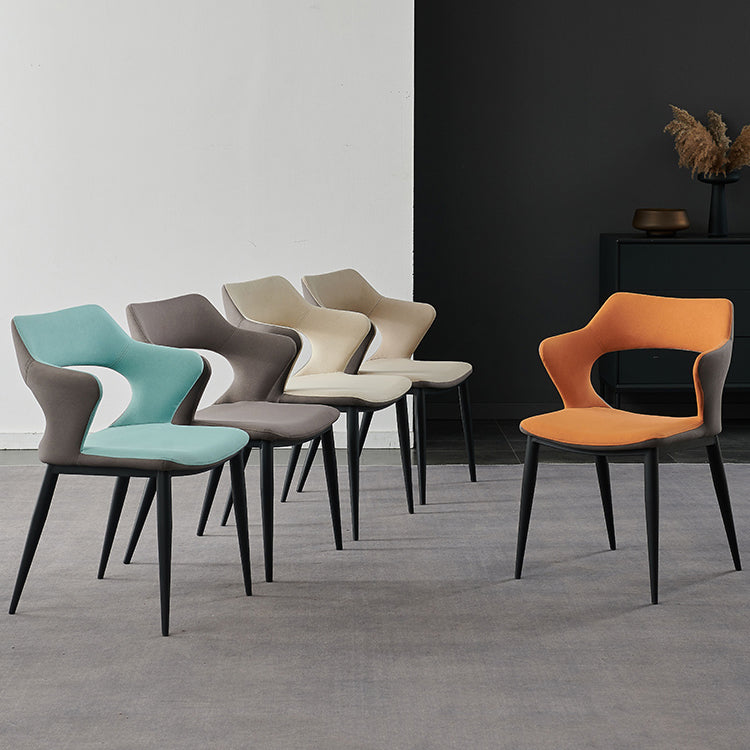 Contemporary Metal Dining Room Chairs Linen Fabric Dining Chair for Home Use Clearhalo ' kitchen&dining_furn' 'Dining Chairs' 'Dining Tables & Seating' 'dining_chair' 'furn' 'furn_dining_chair' 'Furniture' 'furniture_dining_chair' 'Kitchen & Dining Furniture' 'kitchen' 3779637